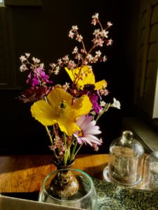 yellow-and-pink-flowers-in-clear-glass-vase-3603817