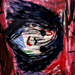 Abstract Expressionist Portrait Painting – A3 Original Artwork