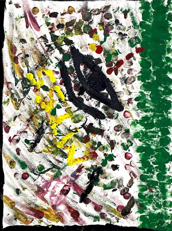 Abstract Expressionist Portrait Painting – A3 Original Artwork